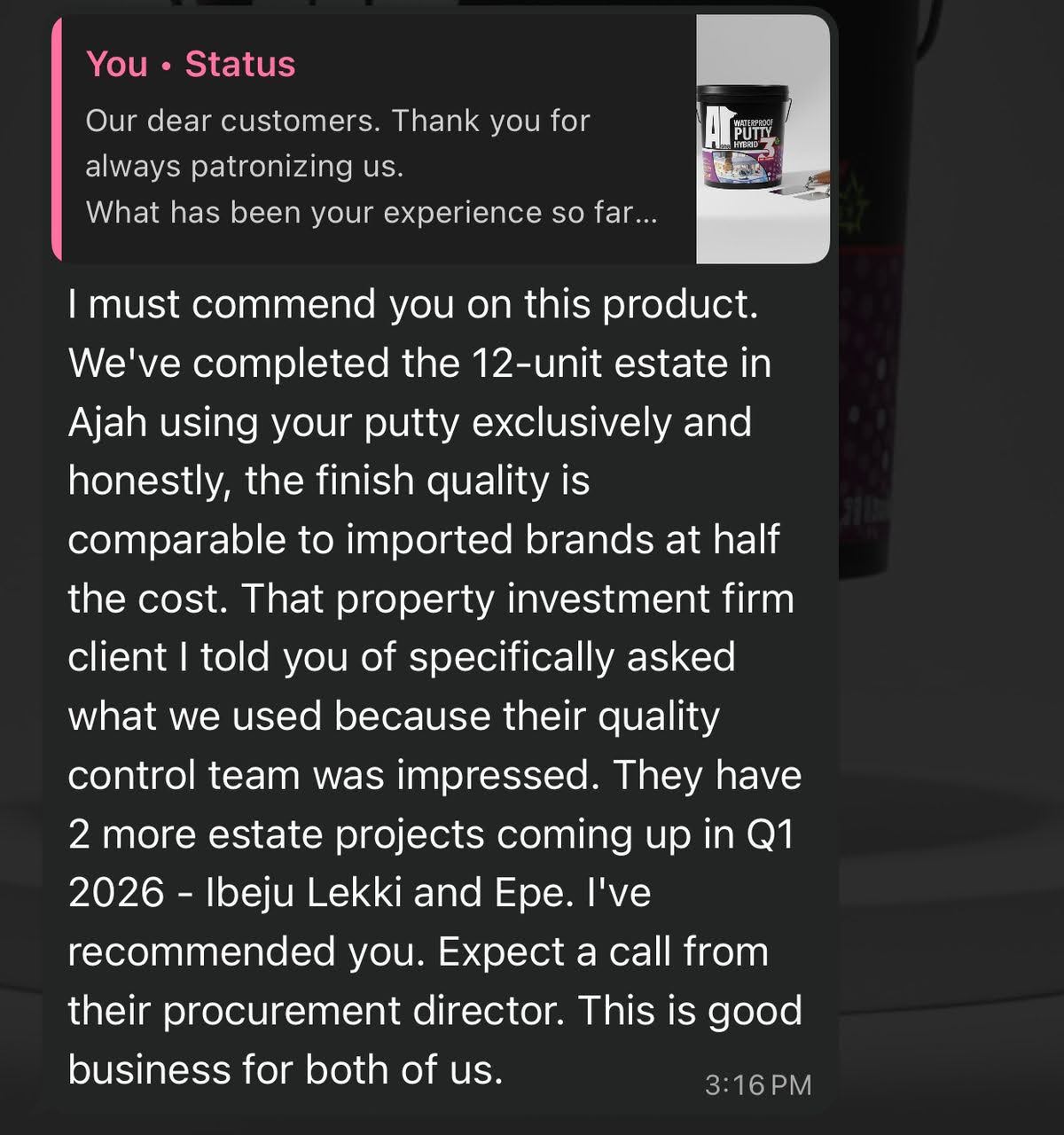 A1 Paints Testimonial II